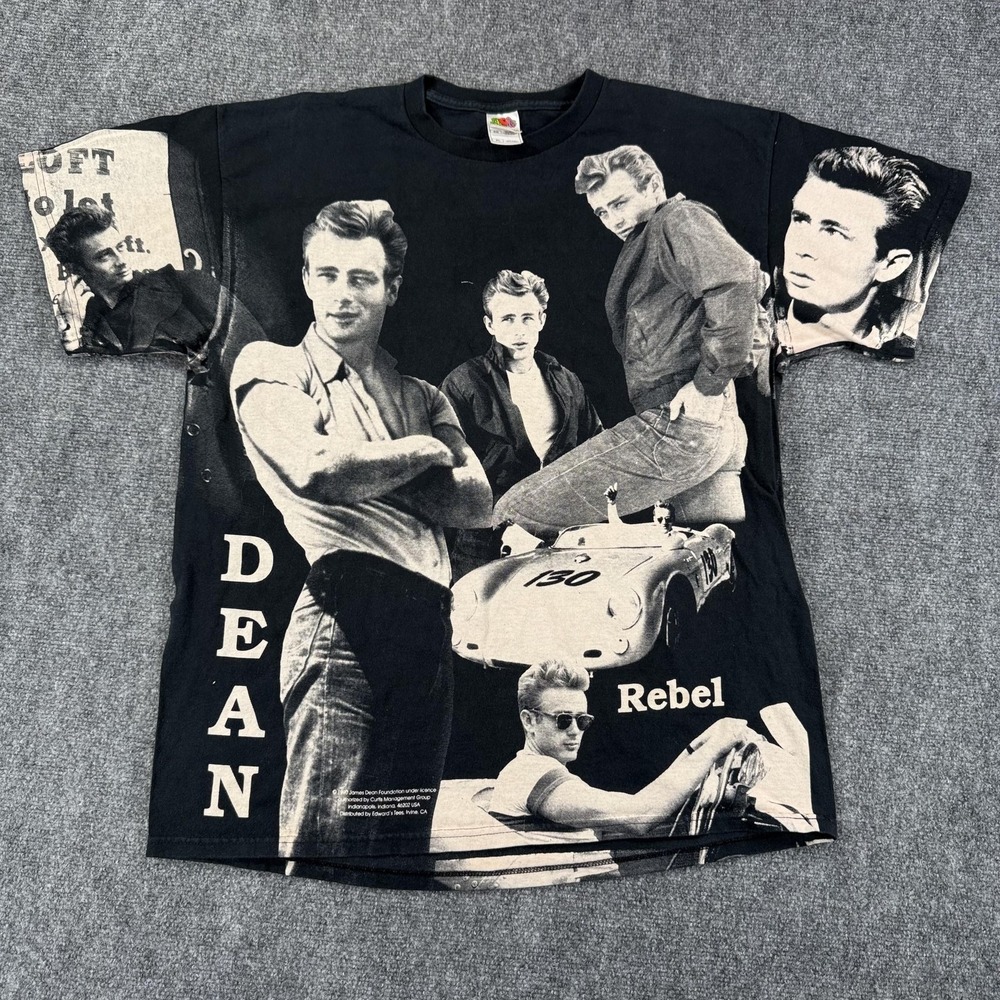 Vintage James Dean Shirt Mens XL Movie Graphic Rebel‎ Actor Tee 90s Edwards